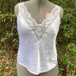 Talbots Camisole Shirt White Lace Silk Size Medium